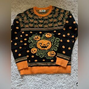 Fun Halloween Pumpkin Crewneck Sweater - Black, Orange, Green